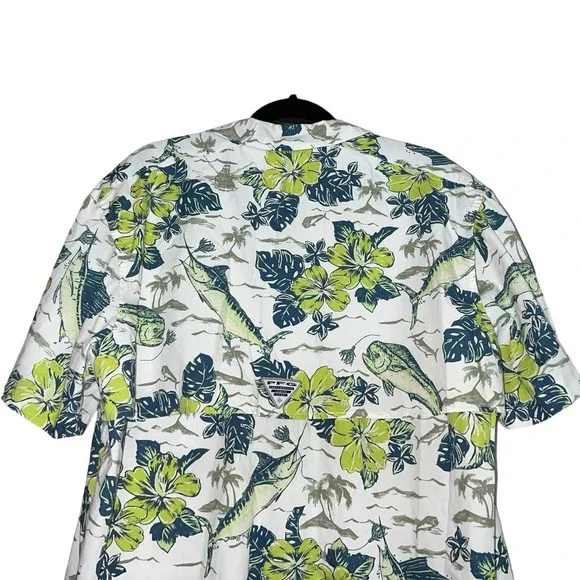Fisherman Vacation Beachy Columbia PFG Trollers Best Sz L Shirt Swordfish Mahi - Picture 6 of 12